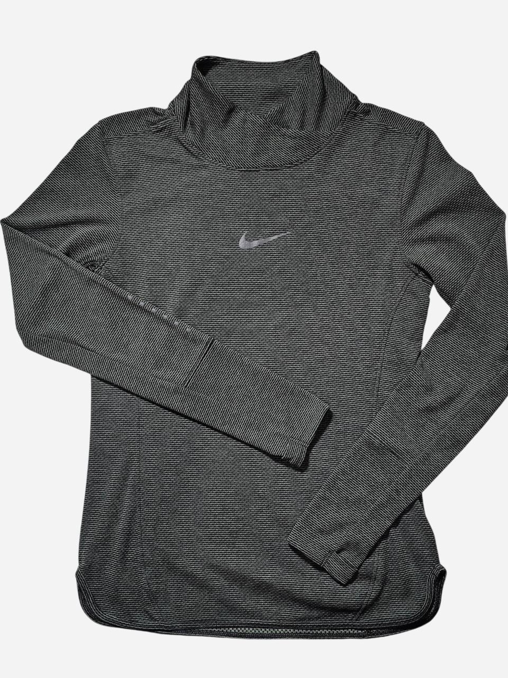 Nike Women's Dri-Fit AeroReact Black & Green LongSleeve Cowl-Neck Running Shirt